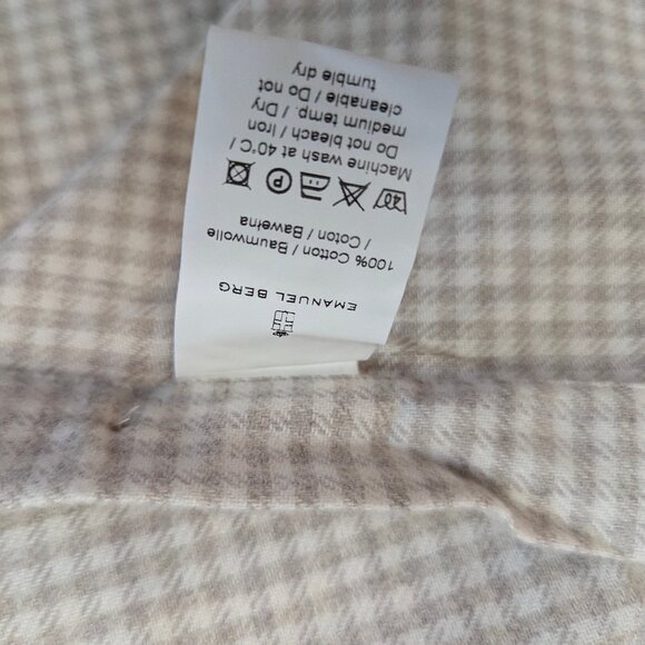 Emanuel Berg Gingham Brushed flannel sport shirt - Beige/White - Large / 16 - Picture 2 of 5
